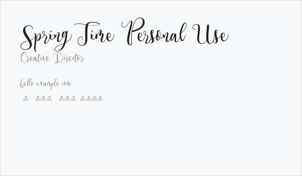 Spring Time Personal Use Business Card