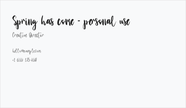 Spring has come - personal use Business Card