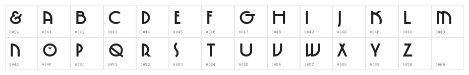 SpringGarden Bold Character Map