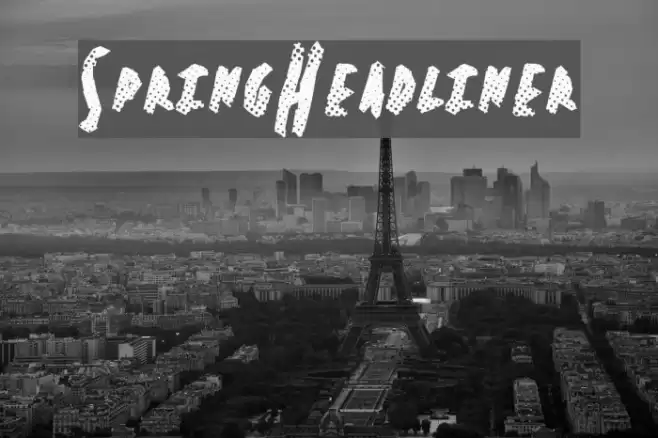 SpringHeadliner Font examples