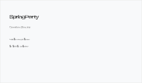 SpringParty Business Card