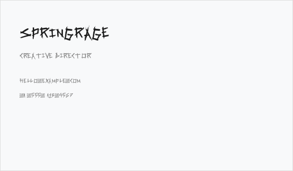 SpringRage Business Card