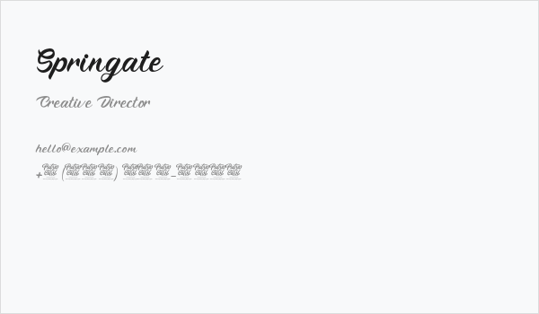 Springate Business Card