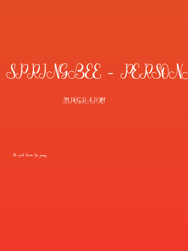 Springbee - Personal Use Poster