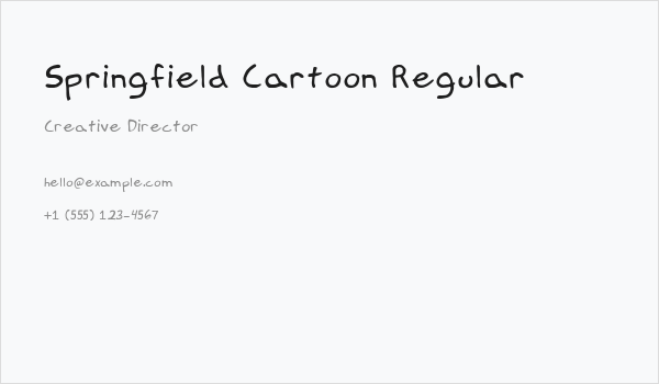 Springfield Cartoon Regular Business Card