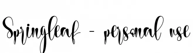 Springleaf - personal use  Free Fonts Download