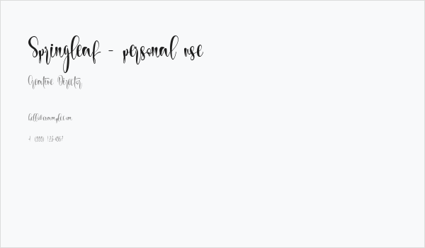 Springleaf - personal use Business Card