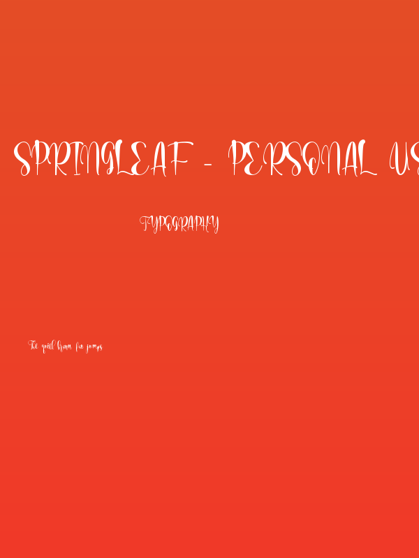 Springleaf - personal use Poster