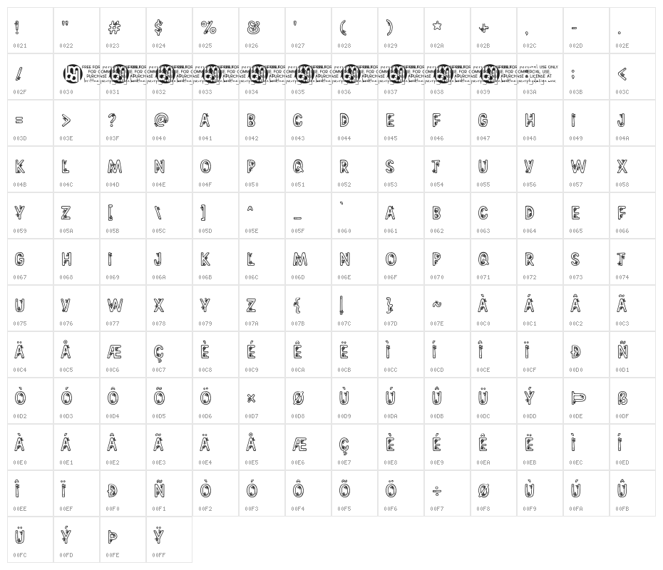 Springtime Flowers Regular Character Map