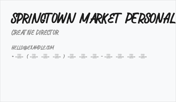 Springtown Market PERSONAL Regular Business Card