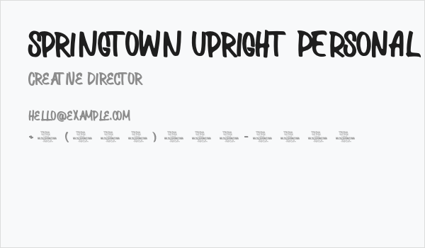 Springtown Upright PERSONAL Regular Business Card