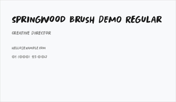 Springwood Brush DEMO Regular Business Card