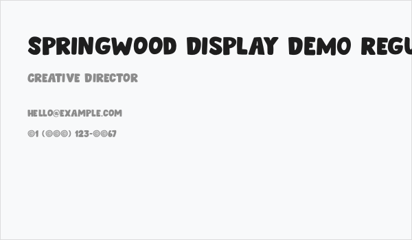 Springwood Display DEMO Regular Business Card
