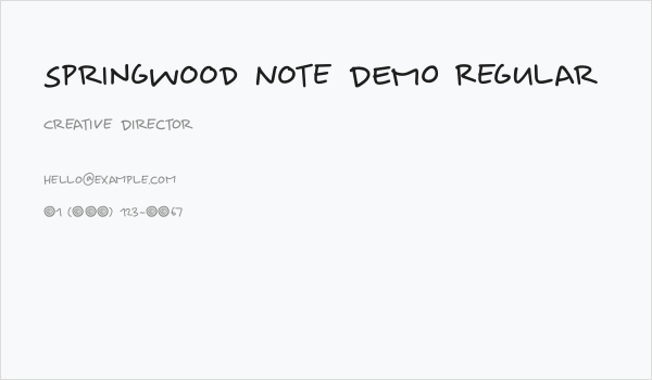 Springwood Note DEMO Regular Business Card