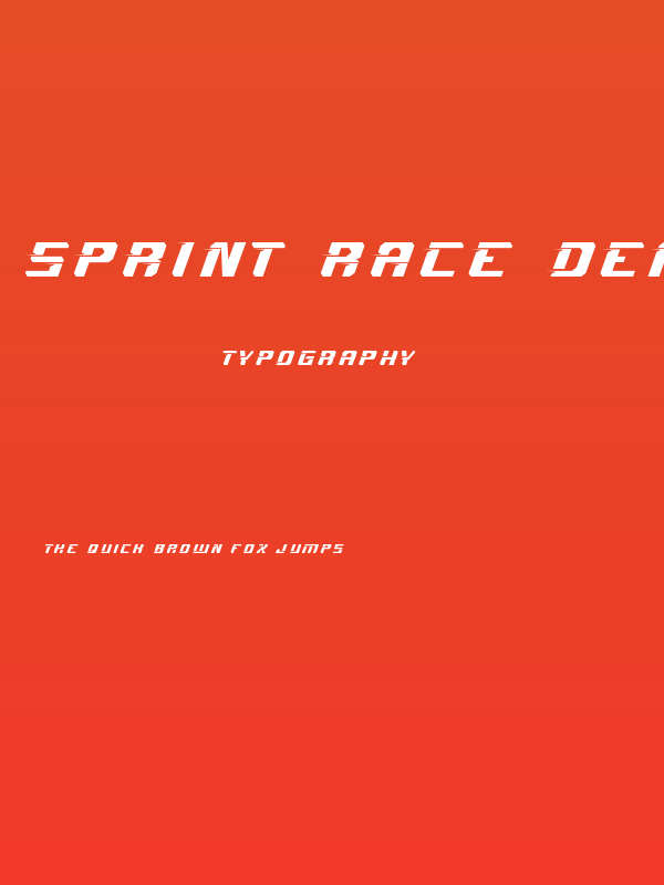 Sprint Race Demo Italic Poster