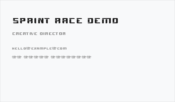 Sprint Race Demo Business Card