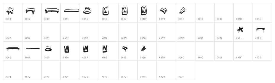 SpriteGraffitiExtras Character Map
