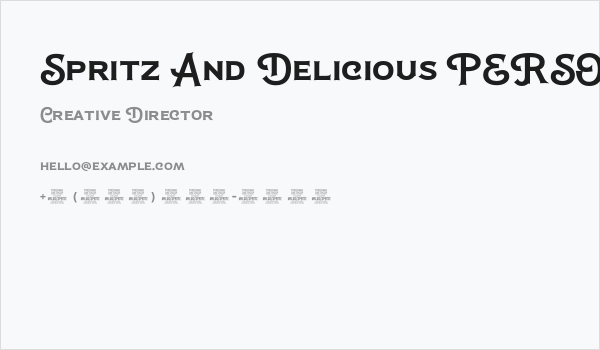 Spritz And Delicious PERSONAL Regular Business Card