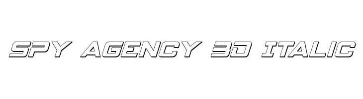 Spy Agency 3D Italic  font caratteri gratis