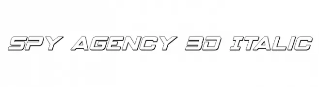 Spy Agency 3D Italic  les polices de caractères gratuit tlcharger