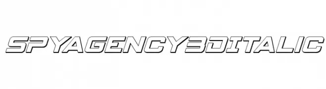 Spy Agency 3D Italic  नि: शुल्क फ़ॉन्ट्स डाउनलोड