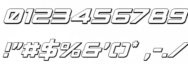 Spy Agency 3D Italic Font OTHER CHARS