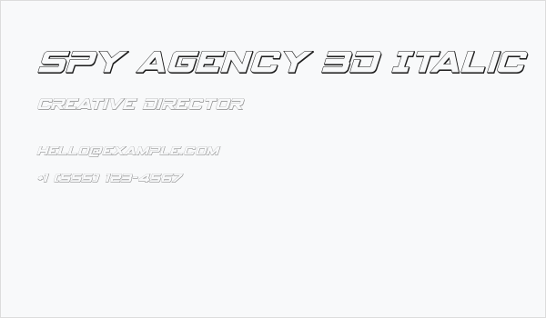 Spy Agency 3D Italic Business Card