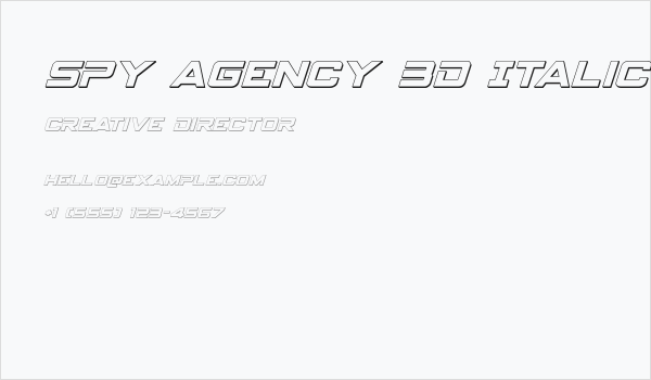 Spy Agency 3D Italic Business Card