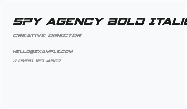 Spy Agency Bold Italic Business Card