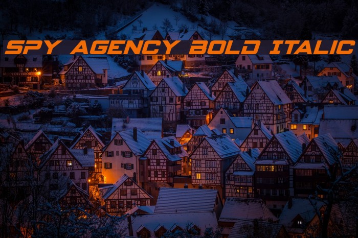 Spy Agency Bold Italic Font examples