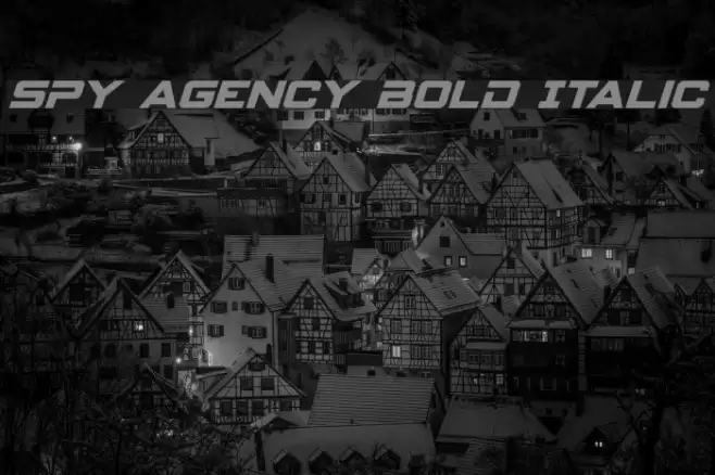 Spy Agency Bold Italic Font examples