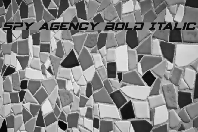 Spy Agency Bold Italic Font examples