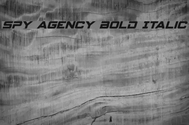 Spy Agency Bold Italic Font examples