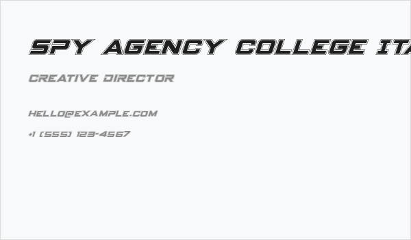 Spy Agency College Italic Business Card