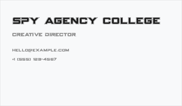 Spy Agency College Business Card