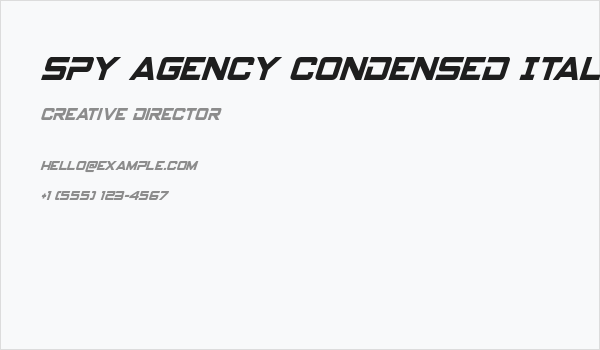 Spy Agency Condensed Italic Business Card