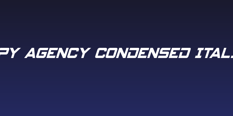 Spy Agency Condensed Italic Social Header