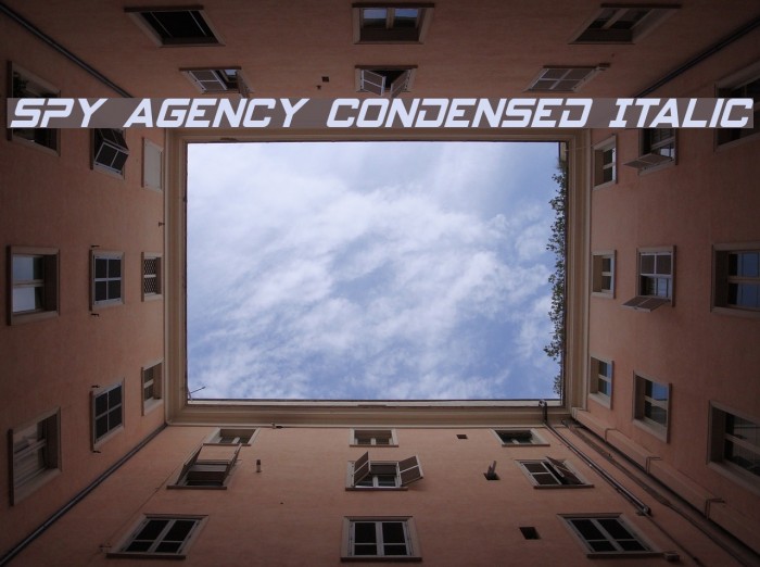 Spy Agency Condensed Italic Example 1
