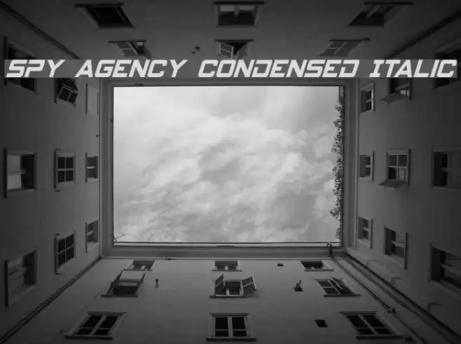 Spy Agency Condensed Italic Font examples