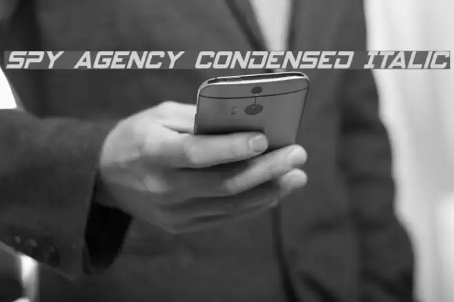 Spy Agency Condensed Italic Font examples