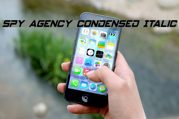 Spy Agency Condensed Italic Example 3