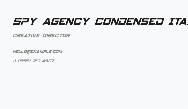 Spy Agency Condensed Italic Business Card