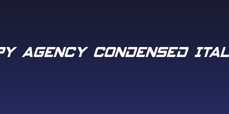 Spy Agency Condensed Italic Social Header