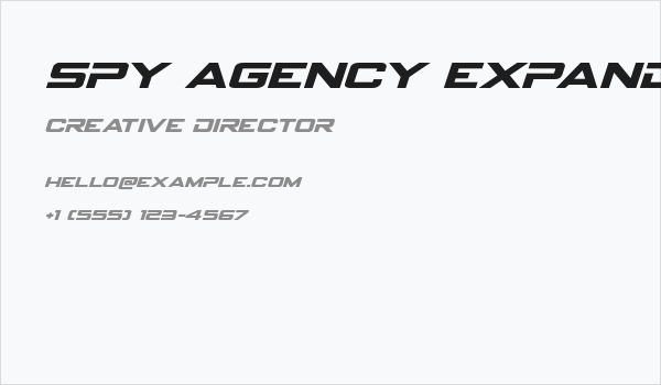 Spy Agency Expanded Italic Business Card