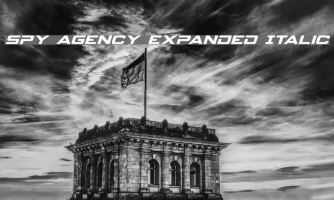 Spy Agency Expanded Italic Font examples