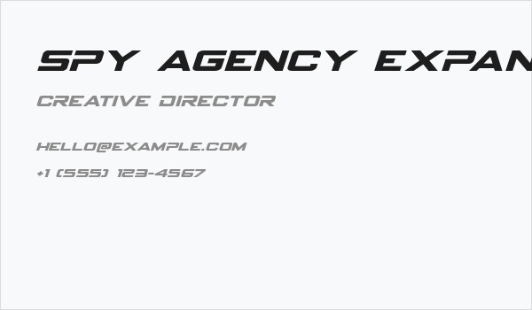 Spy Agency Expanded Italic Business Card