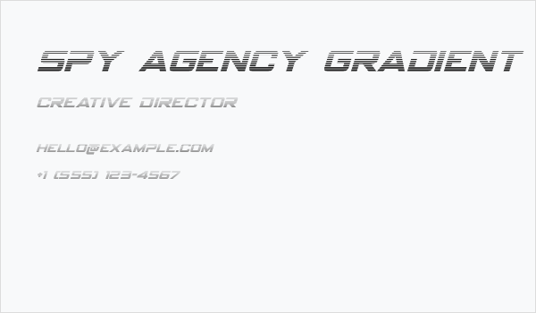 Spy Agency Gradient Italic Business Card