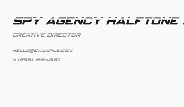 Spy Agency Halftone Italic Business Card