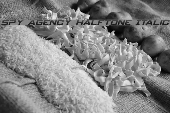 Spy Agency Halftone Italic Font examples