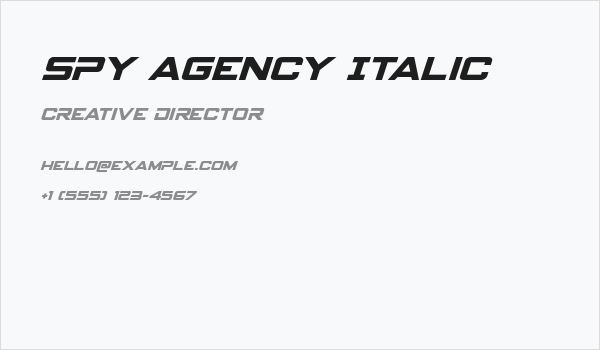 Spy Agency Italic Business Card